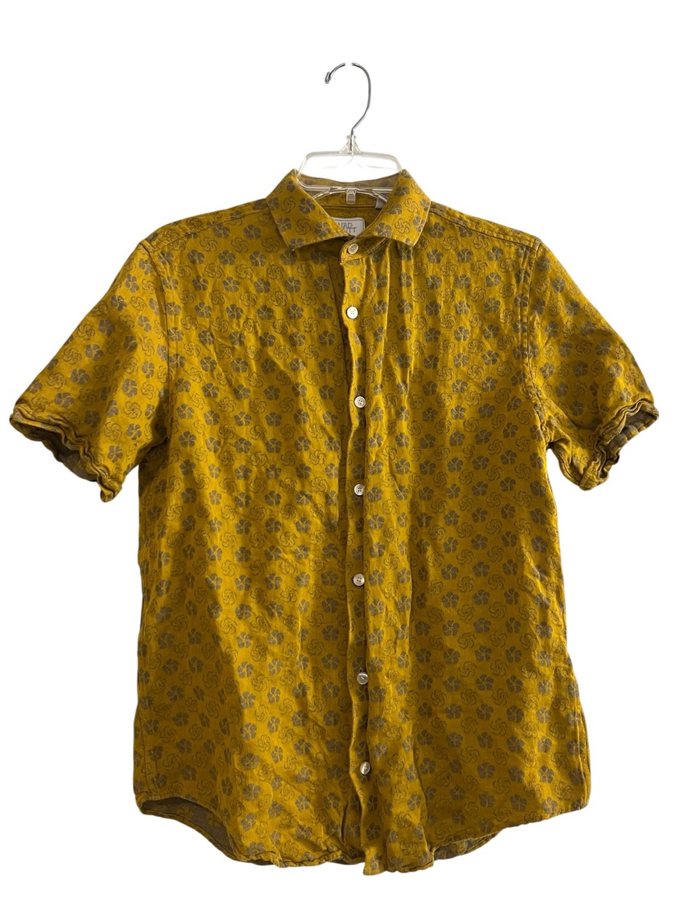Baird McNutt Murano Linen/Cotton Blend Short Sleeve Button-Up Shirt Size Small